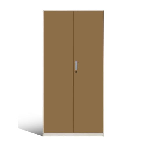 Узкий 2-дверный металлический шкаф с полками