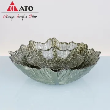 Simple Snacks Nuts Fruit Plate Set Glass Plate