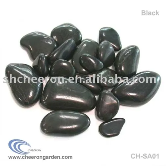 Black polished stone,polished pebble,natural stone