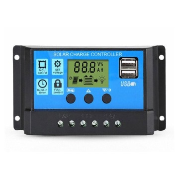 HOULI Bán buôn bộ điều chỉnh năng lượng mặt trời PWM 12V/24V với màn hình LCD và USB kép