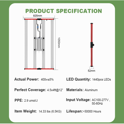 AGLEX Plant Grow Light Full Spectrum Led 400W