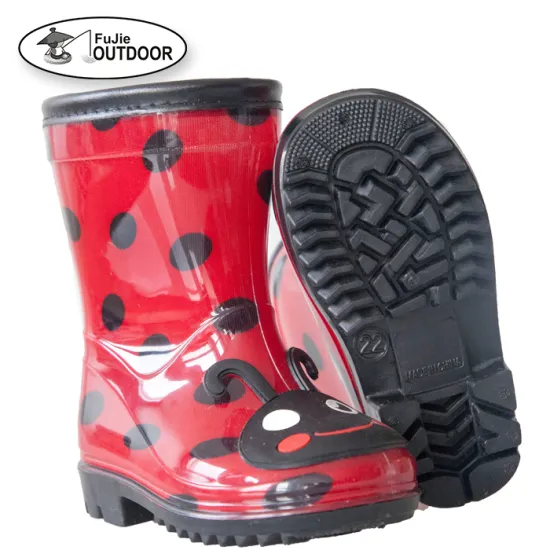 Cute Customized Print PVC Rain Boots for Children