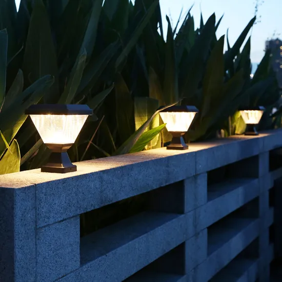 Outdoor Commercial Fence Decoration with 200mm Posts and Solar Panel LED 8W Lights