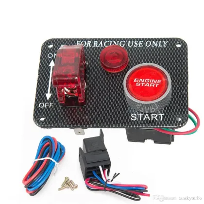 12V Racing Car Toggle Ignition Switch Panel & Start Button