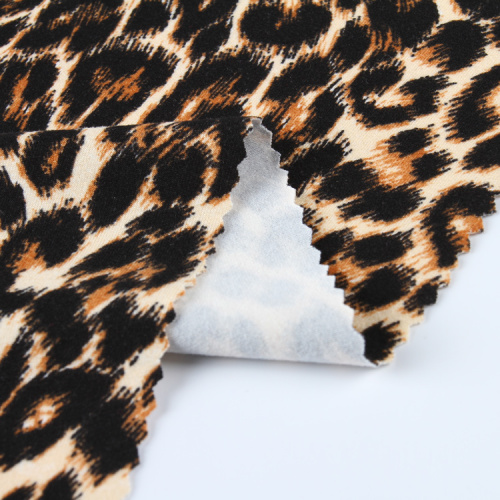 Leopard Printed Double Knit Jersey DTY Fabric