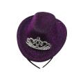 Fashion Purple Cowboy Hat with Hair Hoop