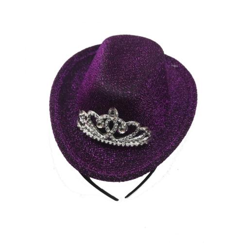 Fashion Purple Cowboy Hat with Hair Hoop