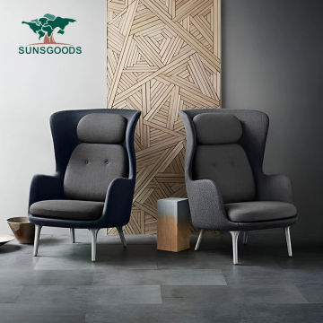Nordic Elegant Fabric Accent Sofa Chair with High Back for Modern Minimalist Living Rooms