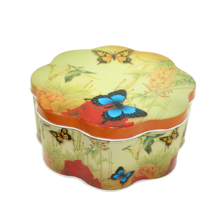 DADI Flower Shape Metal Chocolate Candy Tin Box