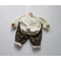 Children's Space Cotton Plaid Crewneck Jacket