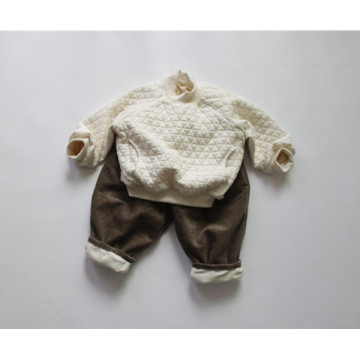 Children's Space Cotton Plaid Crewneck Jacket