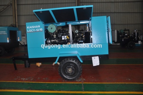12m3/min portable 10bar diesel air compressor, screw air compressor for KY100 drilling rig