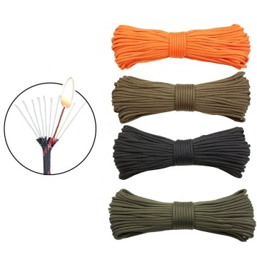 100Feet 10-Core 550 Parachute Rope - Survival Red Tinder Fire Cord Paracord