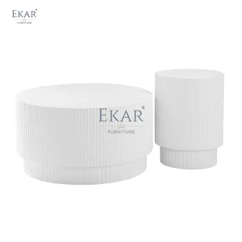 Modern Round White Cement Coffee Table Set for Outdoor Use in Hotels, Parks, Schools, Apartments, and Villas