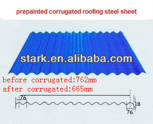 prepainted corrugated contruction steel sheet/roofing sheet