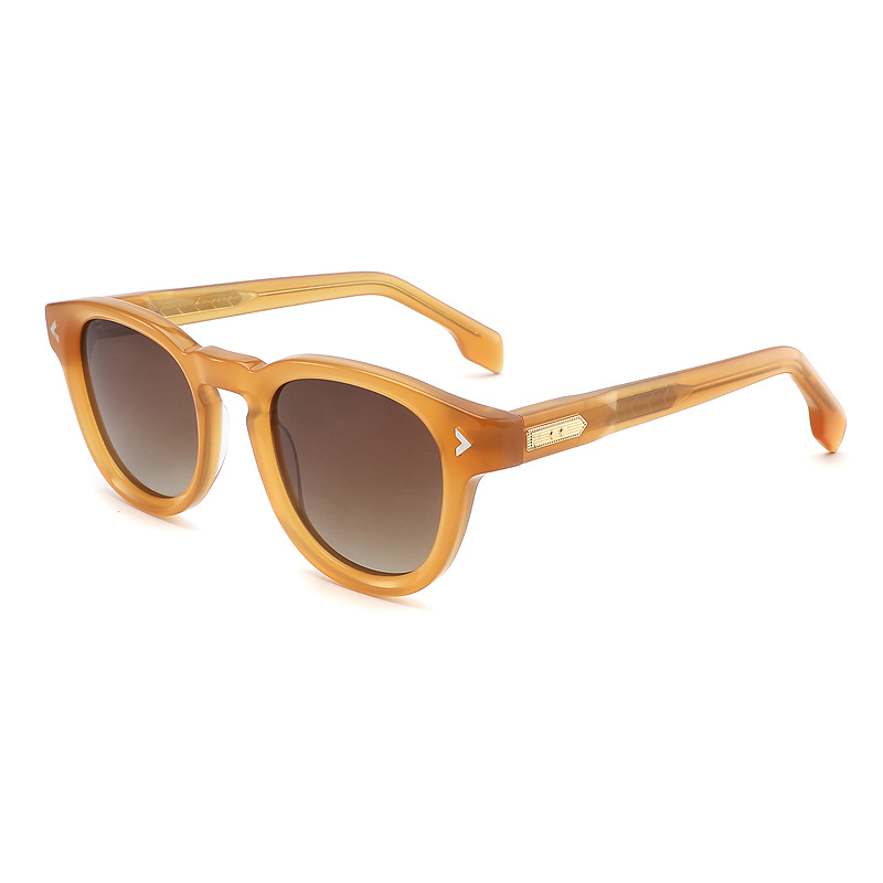 Arrow - Detail Round Acetate Sunglasses