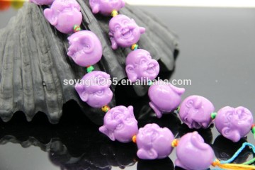 Women Purple Buddha Beads bracelet Buddha head bracelets Lucky Fortune Jewellery
