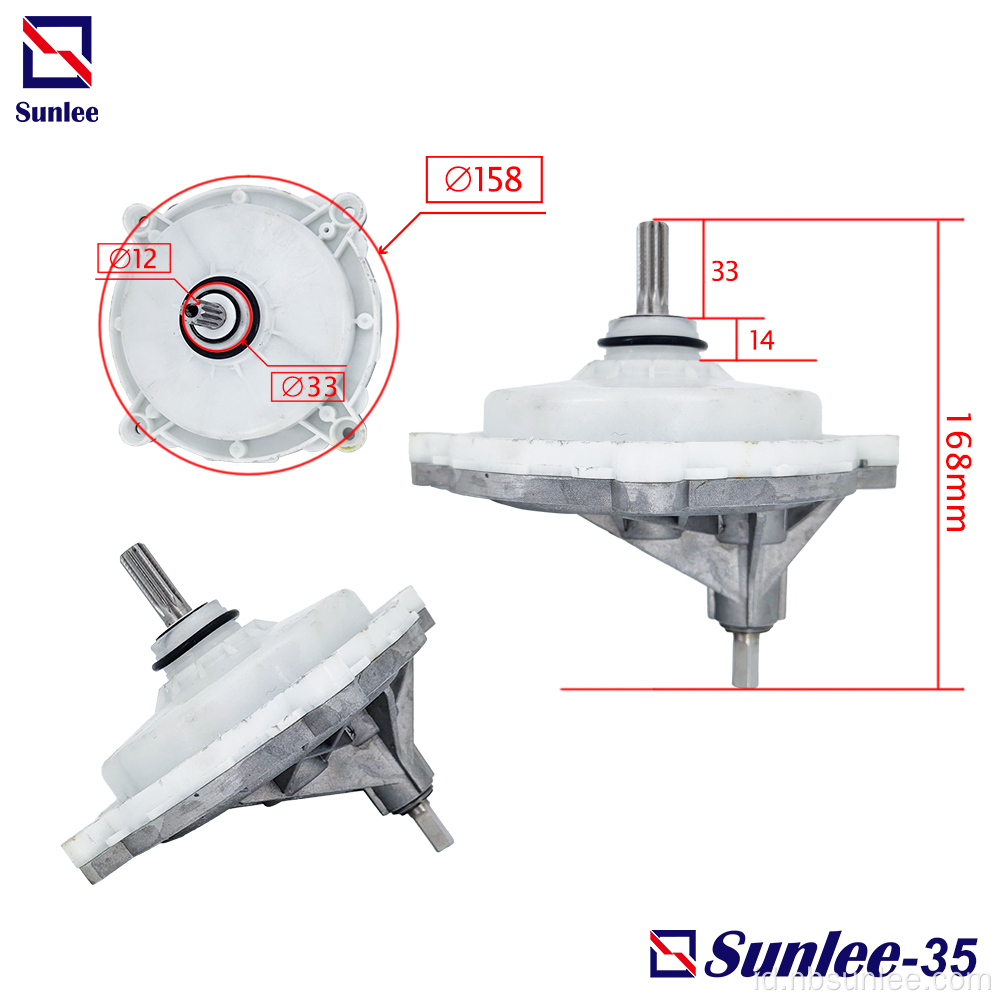 Mesin cuci Aluminium shell base Off center gearbox