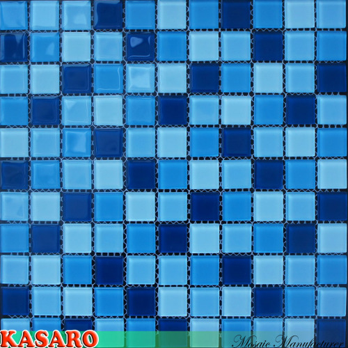 4mm Blues Glass Mosaic Swimming Pool Mosaic Tile (KSL-131046)