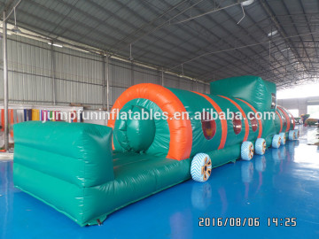 2016 inflatable train tunnel,kids inflated obstacle course children
