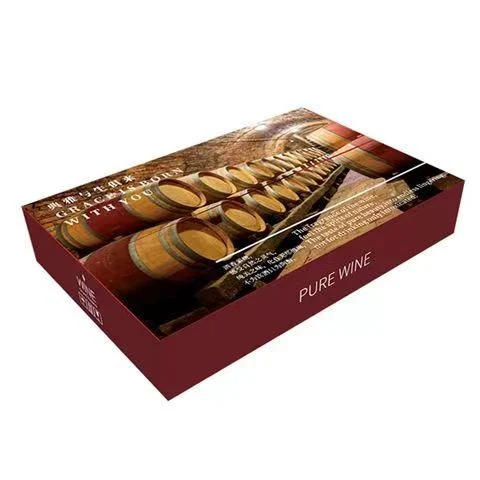 Caja de regalo de vino corrugado caja de doble apertura caja de regalo de boda Caja de regalo de cumpleaños Caja de cartón Caja de cartón al por mayor de lujo personalizado logotipo impreso personalizado