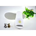 Hotel Velour Velvet Embroidery Open Toe Slipper