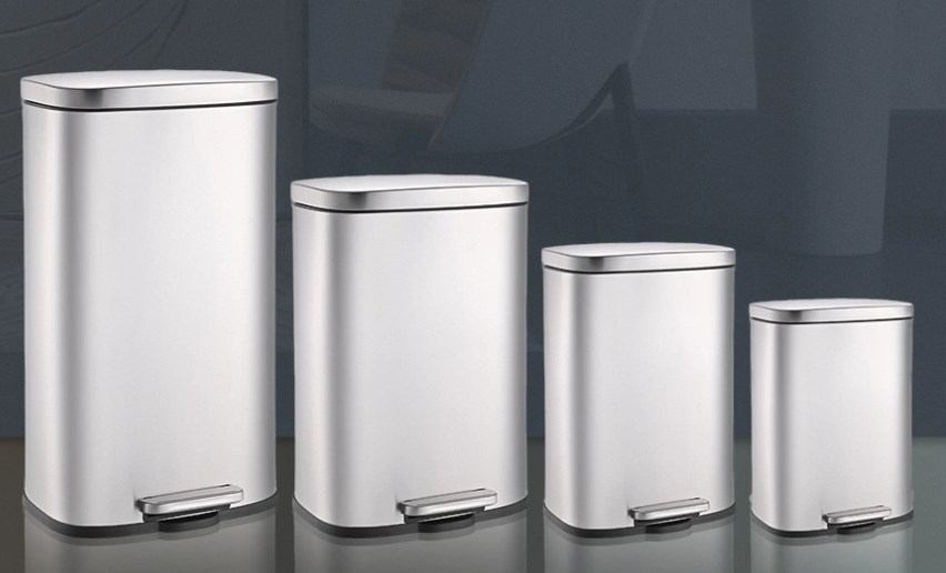 What types of stainless steel trash cans are there?