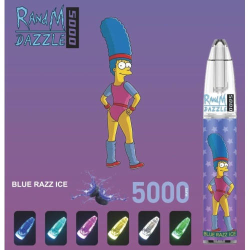 Randm Dazzle 5000 Puffs充電式の軽い光る使い捨ての蒸気