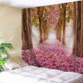 Sakura Road Tapestry Big Tree Pole Cherry Blossoms Wall Hanging Nature Style Flower 3D Print Romantic Tapestry for Living Room Be