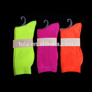 Light up socks custom fluorescent color socks