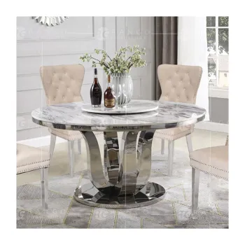 Marble Top Small Round Dining Table Set for 4 - Cheap Dining Table and Chairs