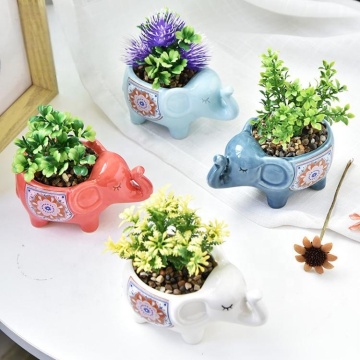 Cute Little Elephant Ceramic Succulent Planter – Wholesale Small Animal Flower Pots