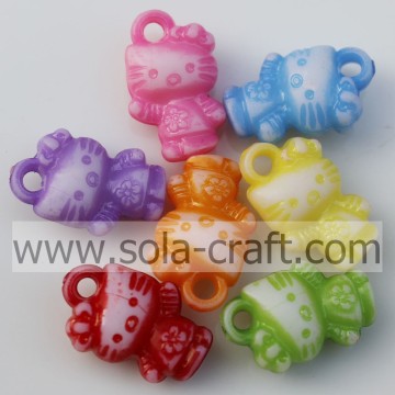 Atacado Linda Washing Kitty Acrílico Beads Para Chaveiro Para Crianças