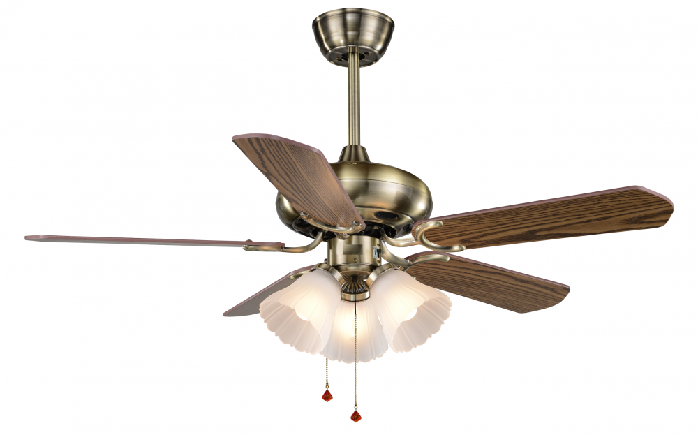 5-Blades Classic Decorative Ceiling Fan with 3 Bulbs