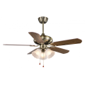 China 5-Blades Classic Decorative Ceiling Fan with 3 Bulbs Supplier