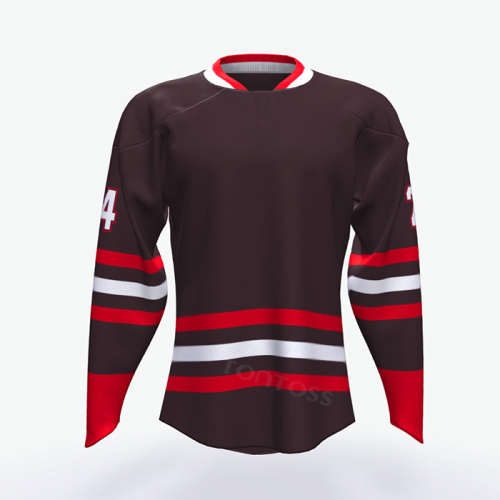 Wholesale low price customized mesh wear custom half and half cheap ice hockey jerseys