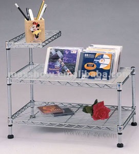 Modern chrome plated metal kids bookshelf