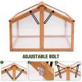 Double Box Wooden Greenhouse Raised Plants Bed Protection