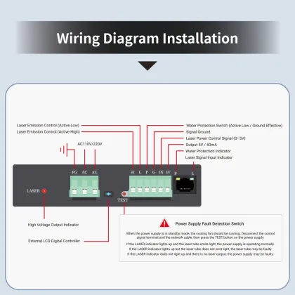 100W CO2 Power Supply for Ruida Controller