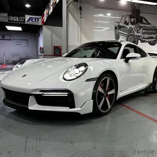 Front and Rear Bumpers with Side Skirts and Rear Spoiler for Porsche 911 992 (2019-2022) Turbo SD Model Upgraded