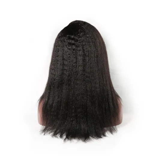 Kinky Straight Raw Indian Virgin Human Hair Glueless Hd Full Lace Front Wig Cheap Transparent Lace Frontal Wig For Black Women