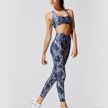 Snake Skin Print Fitness -sæt