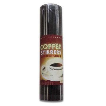 Coffee stirrers, B-shape (or V-shape), PVC drum