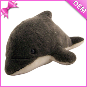 40cm Long Black Color Lifelike Plastic Eyes Sea Animal Plush Dolphin Toys Wholesale