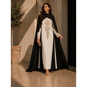 لباس عاج دوزی طلا دوزی مشکی کیپ آبایا