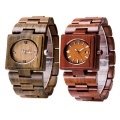 Square Handmade Quartz Wooden Watch