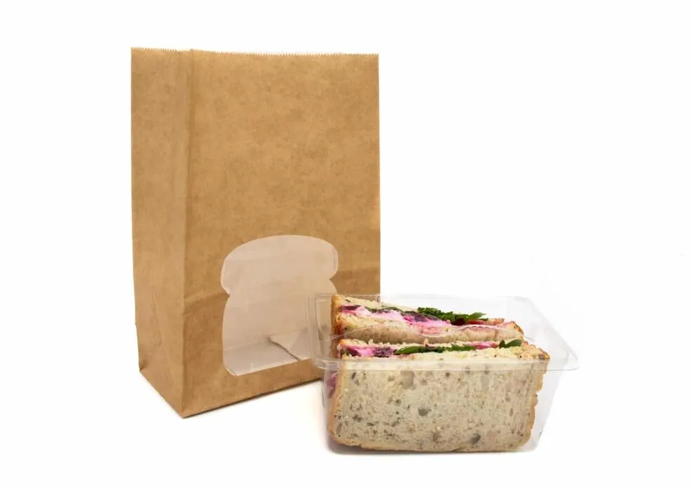 kraft bread bags with window