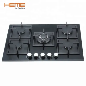 5-Burner Built-in Gas Cooktop with Tempered Glass Top