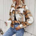 Women's Plaid Cropped Patchwork Jacket