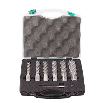 6-piece HSS Drill Set with Plastic Box, Made of Steel, Adapts Multiple-ply Cutting